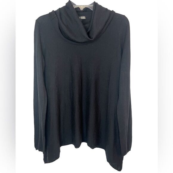 Alice + Olivia Black Long Sleeve Wool/Cashmere Cowlneck Pullover Sweater S/M - Picture 1 of 9